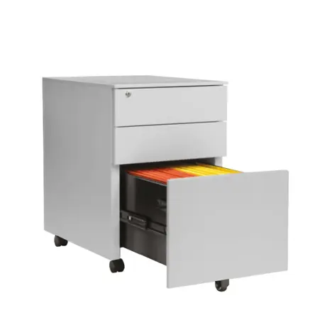 Steel Mobile Pedestal - Silver